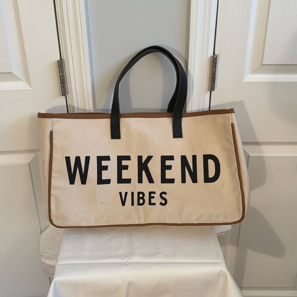Weekend Vibes Canvas Tote